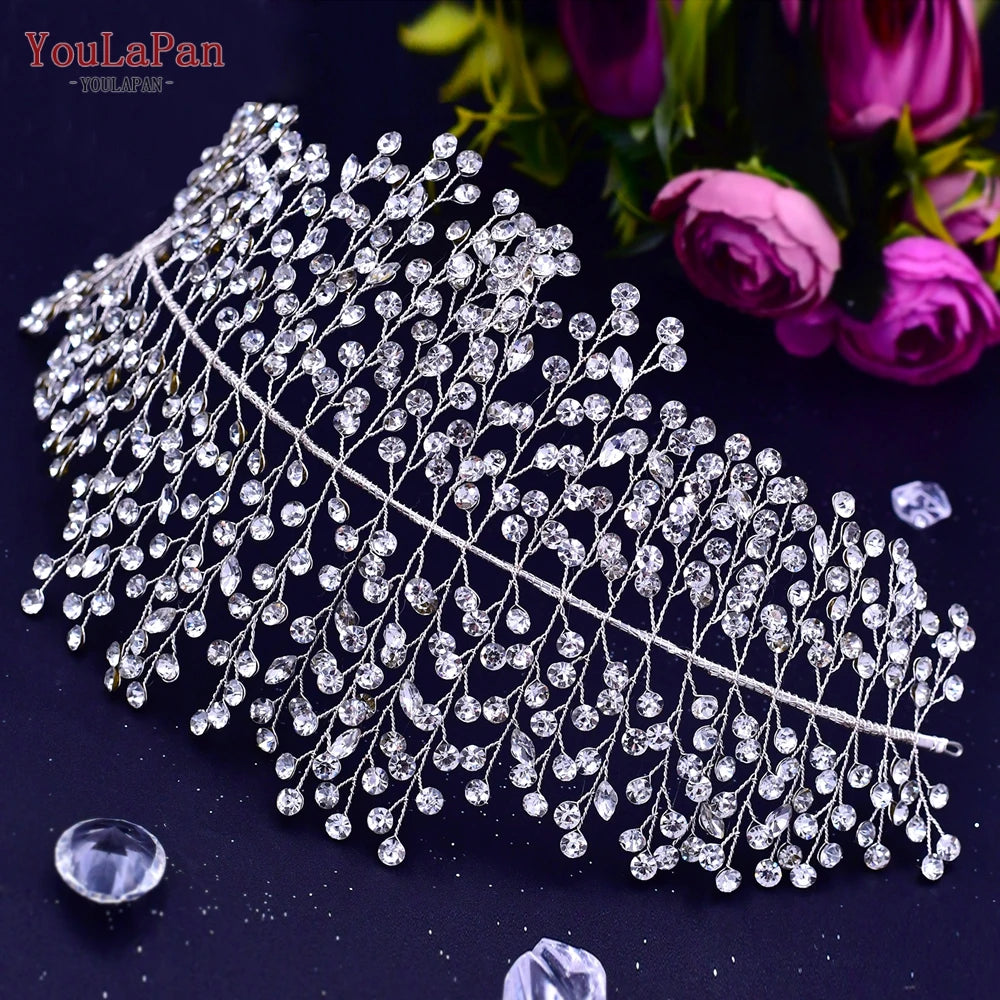 KIMLUD, YouLaPan HP434 Bridal Headband Rhinestone Women Headwear Bride Crowns Tiaras Wedding Hair Accessories Pageant Party Headdress, HP258-S / CHINA, KIMLUD APPAREL - Womens Clothes