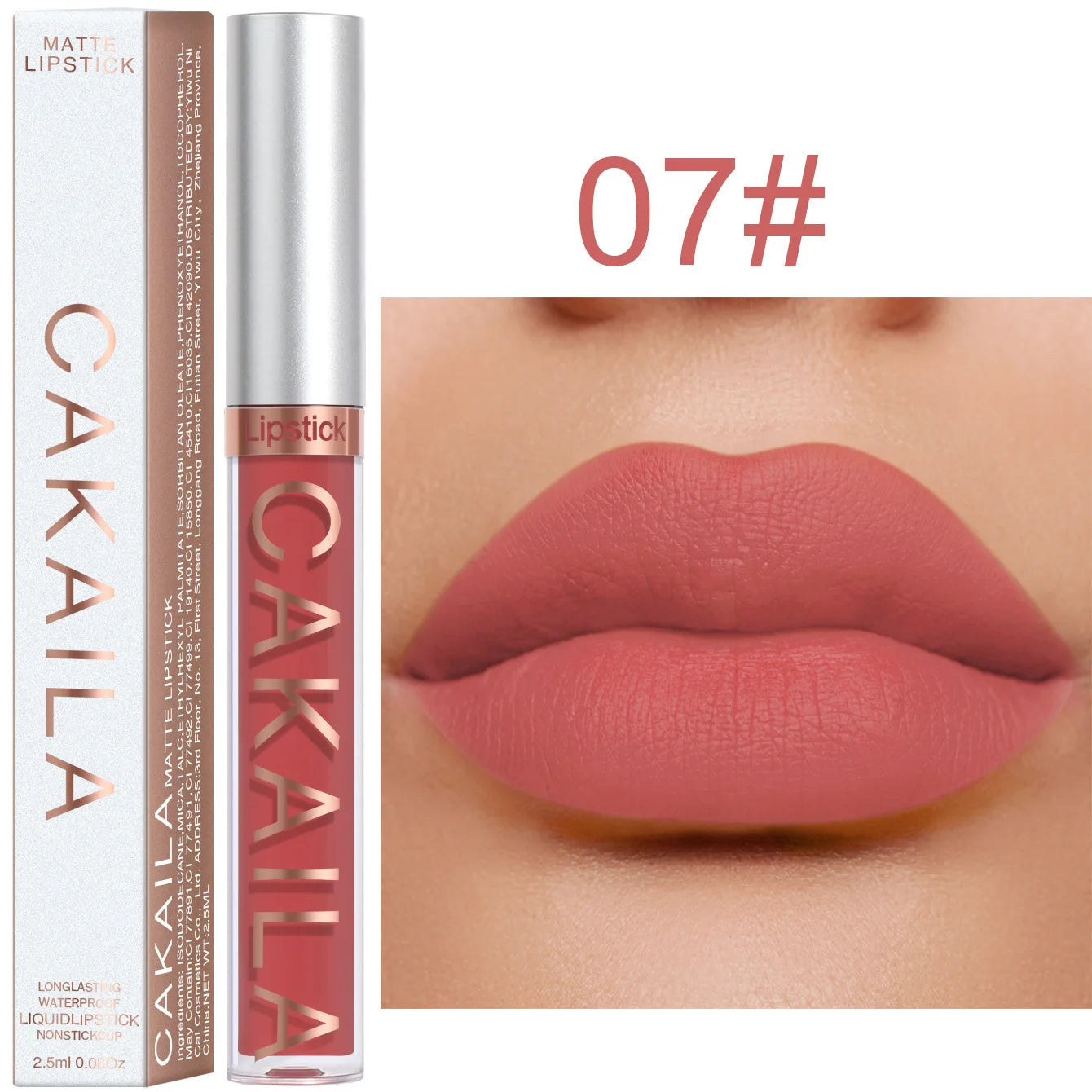 Matte Nude Brown Liquid Lipstick 18 Colors Waterproof Lasting Non-stick Cup Velvet Nude Red Lip Gloss Lint Tube Makeup Cosmetics