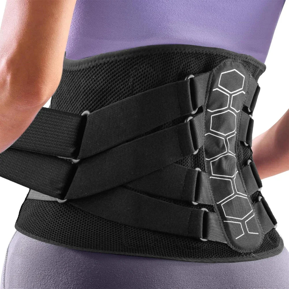 KIMLUD, 1PCS Back Brace for Lower Back Pain,Lumbar Support Belt for Men Women,Bionic Spine Design Back Brace for Sciatica Herniated Disc, Black-1PCS / S, KIMLUD APPAREL - Womens Clothes