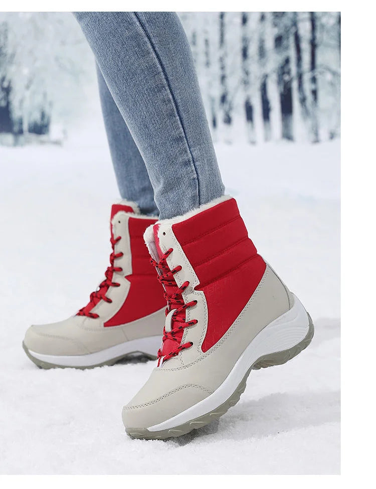 Ankel Boots for Women Winter Outdoor Warm Snow Boots Chunky Platform Waterproof Non-slip Warm Shoes Woman Boots Plus Size Casual