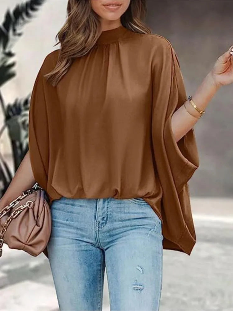 Boho Women's Blouse Elegant Short Sleeve Loose Fashion O-neck White Femme Top Casual Chiffon Blouses For Women 2023 New Summer