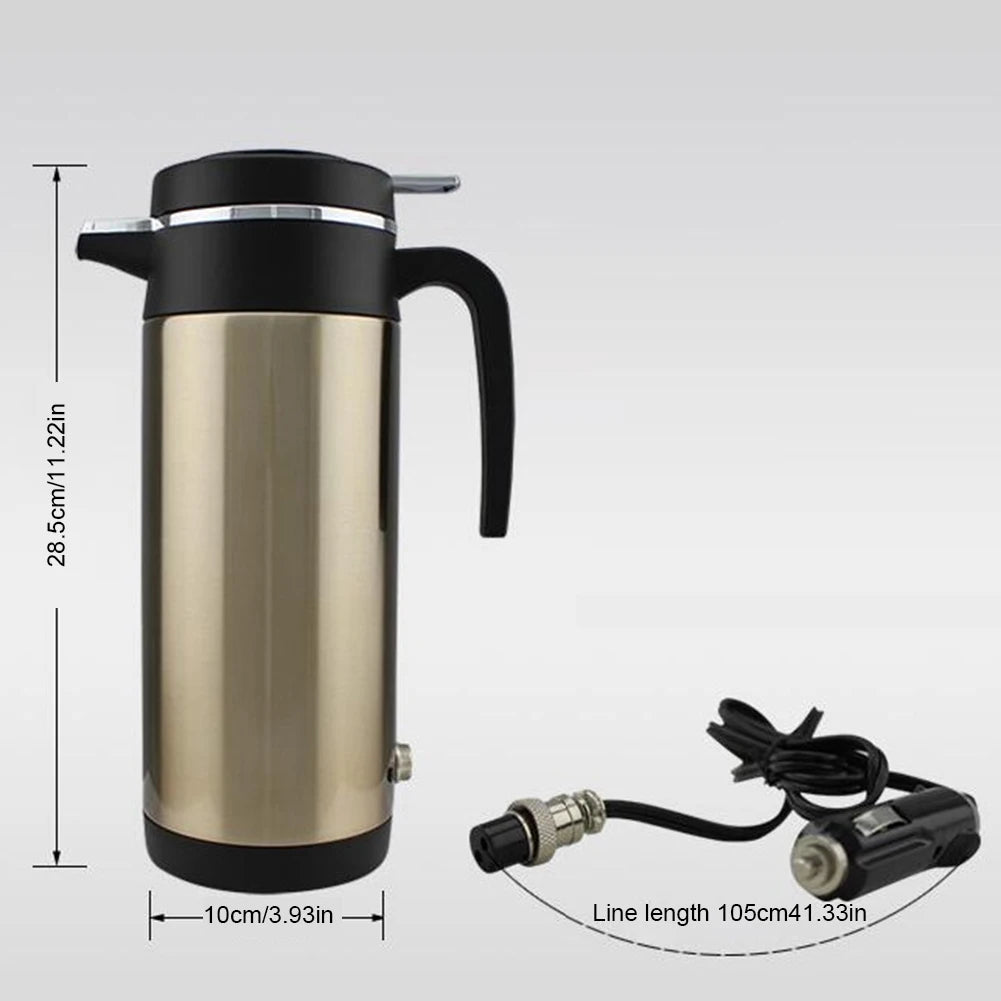 300/1200 ML Travel Electric Kettle Car Hot Kettle Car Truck Water Heater Large Capacity 12/24 V Auto Shut Off Fast Boiling