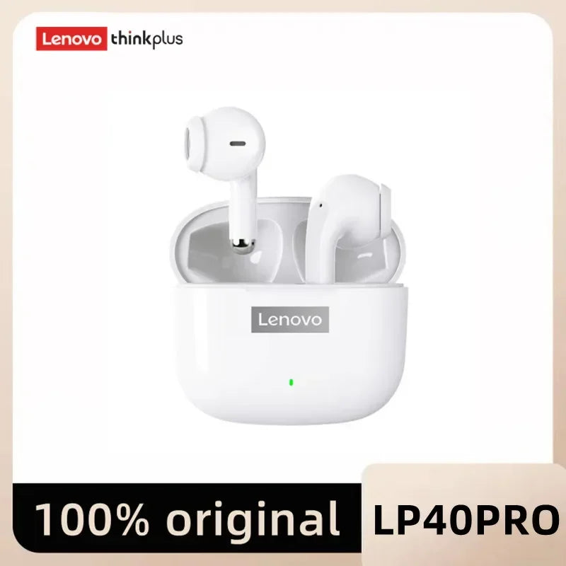 Original Lenovo LP40 Pro TWS Earphones Wireless Bluetooth 5.1 Sport Noise Reduction Headphones Touch Control 250mAH Earphones - KIMLUD