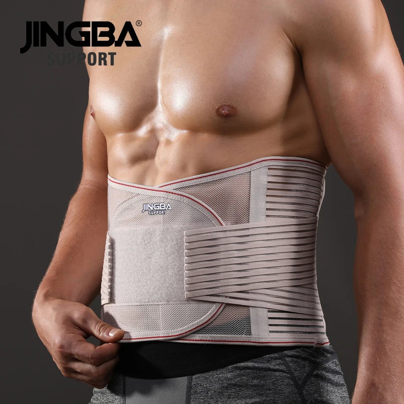 KIMLUD, JINGBA SUPPORT Orthopedic Corset Back Support Belt Men Back Brace Belt Fajas Lumbares Ortopedicas Protection Spine Support Belt, KIMLUD Womens Clothes