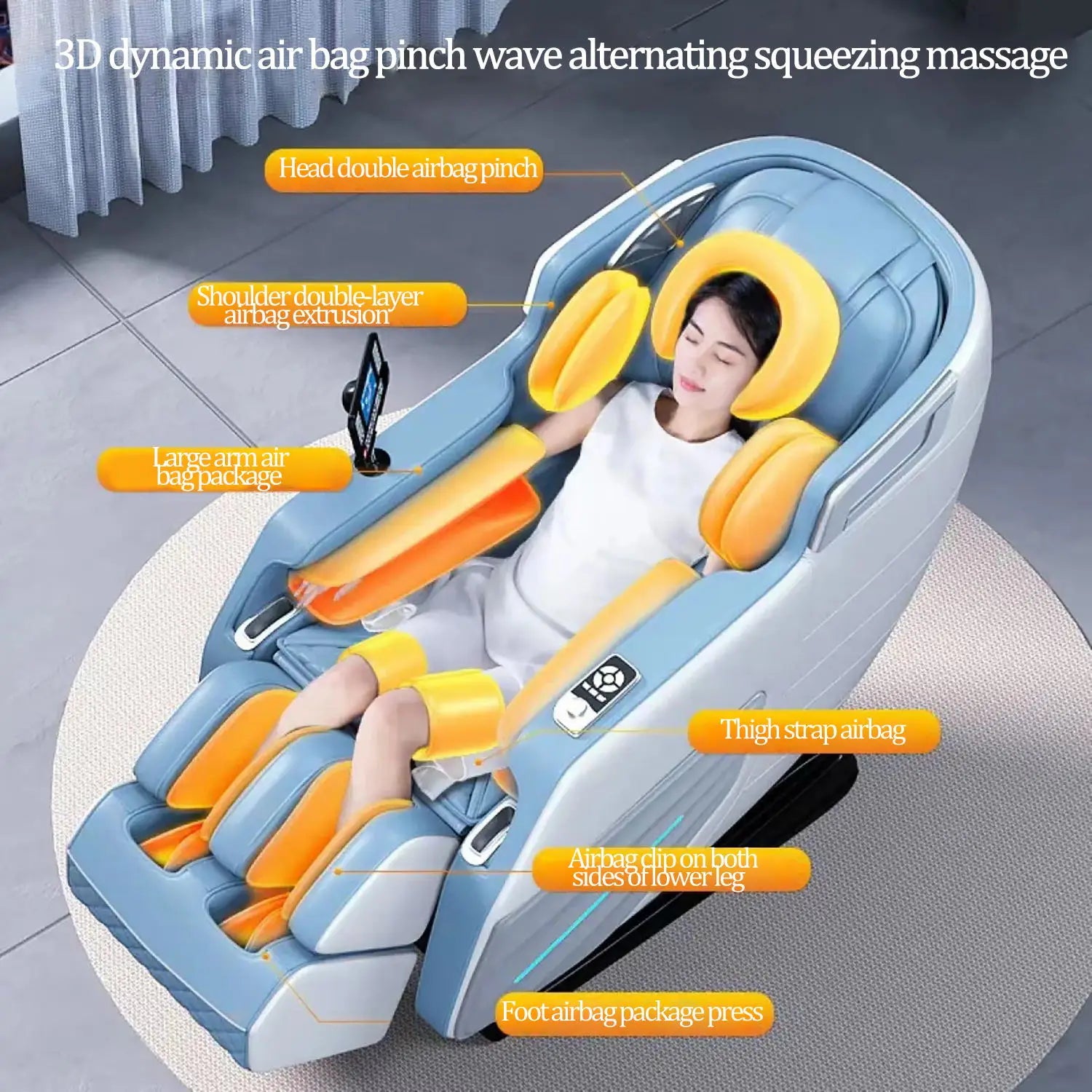 3  Year Warranty UKLife 4D SL-Track Full Body Air Bag Zero Gravity  Luxury Electric Massager Chairs For Office  Massage Sofa