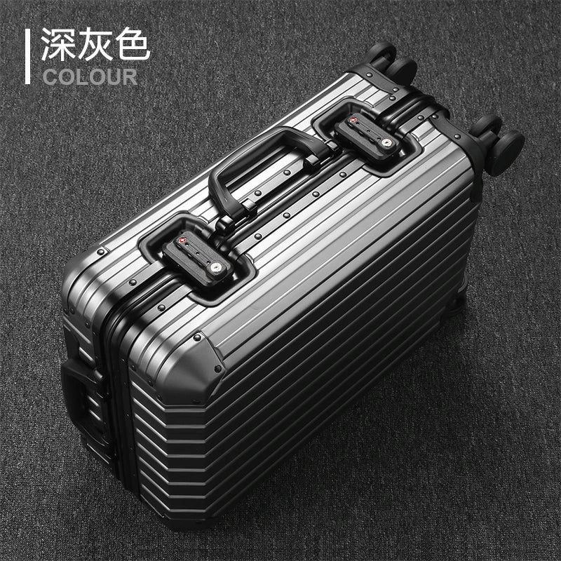 20"24"28" Inch Aluminum Trolley Suitcase Waterproof Metallic Cabin Luggage Trolly Bag With Wheels