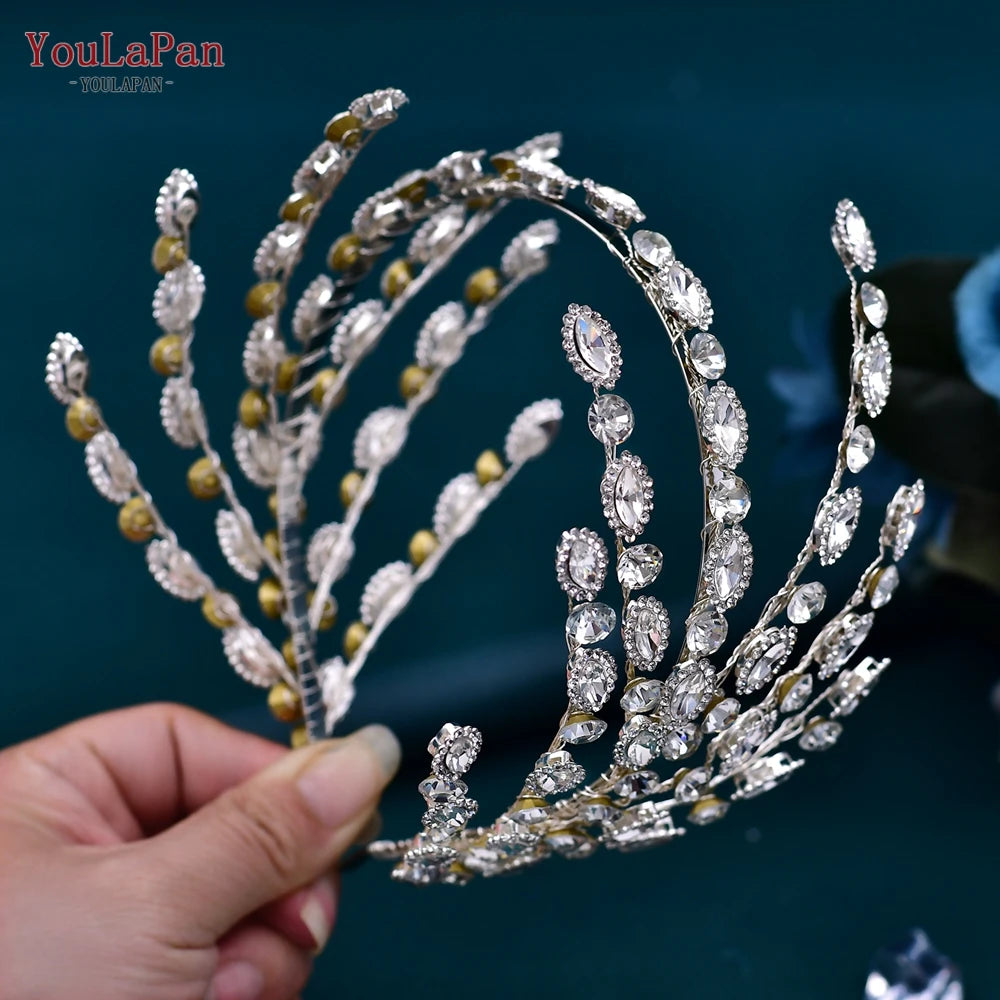 KIMLUD, YouLaPan Luxury Rhinestone Bride Headband Woman Headpiece Wedding Hair Accessories Pageant Headdresse Wedding Tiara HP425, HP533 / CHINA, KIMLUD APPAREL - Womens Clothes