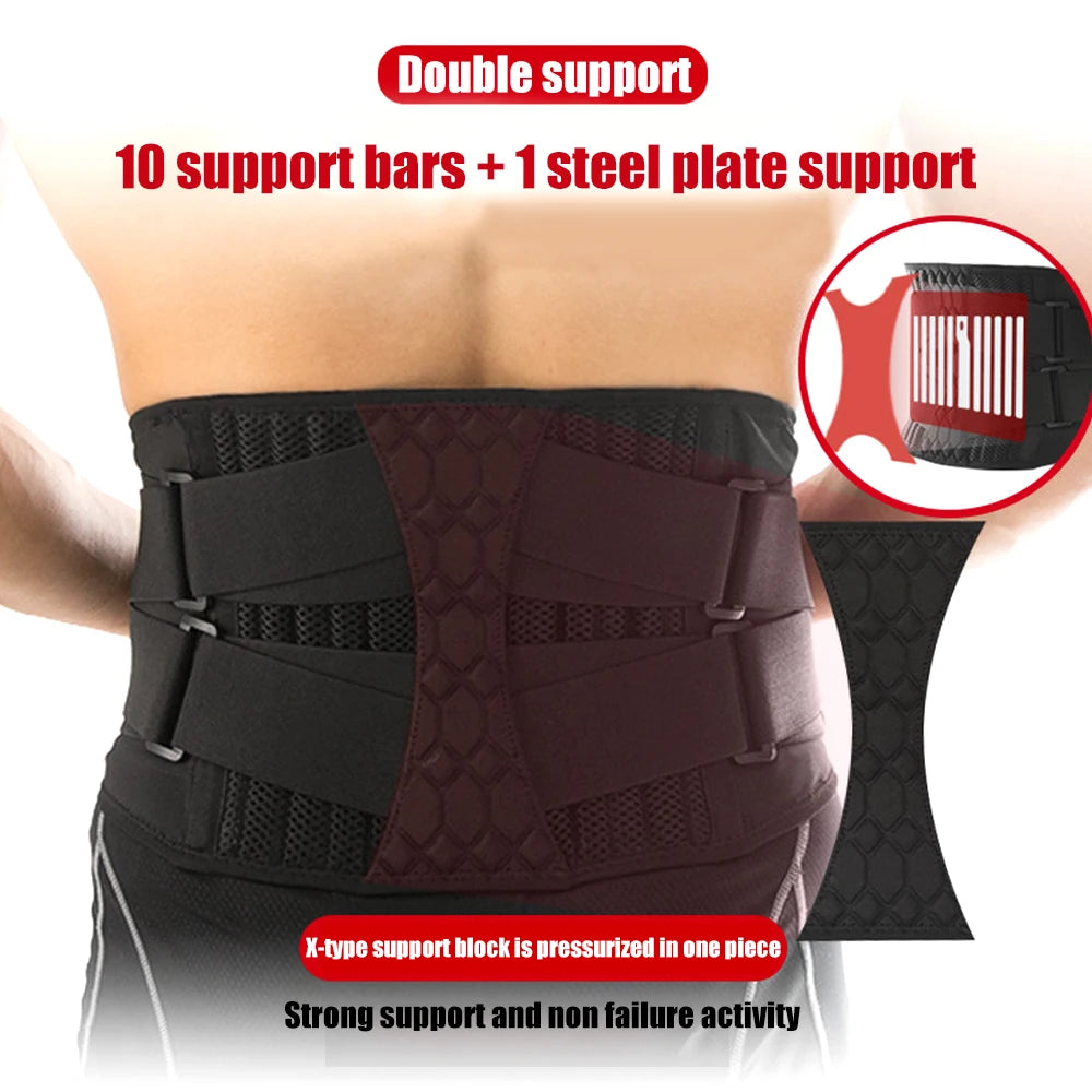 KIMLUD, TIKE Lumbar Back Braces Support Belt for Women Men,Gym Waist Trainer Belt for Back Pain Relief,Herniated Disc,Sciatica,Scoliosis, KIMLUD Womens Clothes