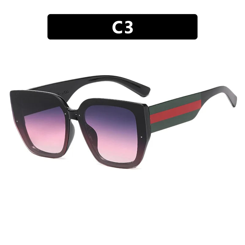 KIMLUD, Polygonal  Mix Color Sunglasses Irregular 2024 New Women Sunglasses Retro Fashion Concave Shape Girls Eyewear Luxury Designer, M410-C3, KIMLUD APPAREL - Womens Clothes