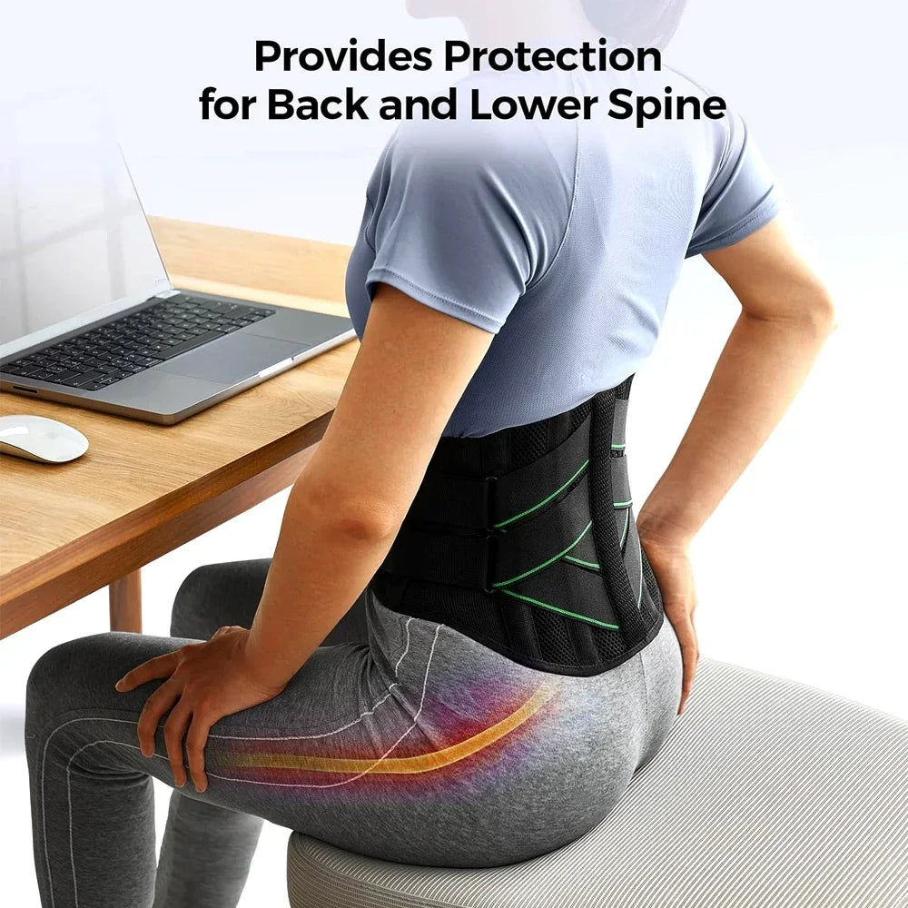 Back Brace for Lower Back Pain Relief Men Women,Breathable Back Support Brace with 3D Lumbar Support Pad for Lifting At Work - KIMLUD