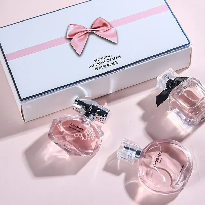 KIMLUD, 90ML(30mlx3PCS) Eau De Parfum Gift Box Feminino Spray Fresh Light Scent Floral Fruity Chypre Notes LongLasting Women Perfume Set, KIMLUD Womens Clothes