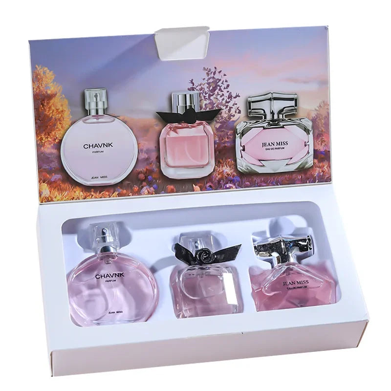 KIMLUD, 90ML(30mlx3PCS) Eau De Parfum Gift Box Feminino Spray Fresh Light Scent Floral Fruity Chypre Notes LongLasting Women Perfume Set, KIMLUD Womens Clothes