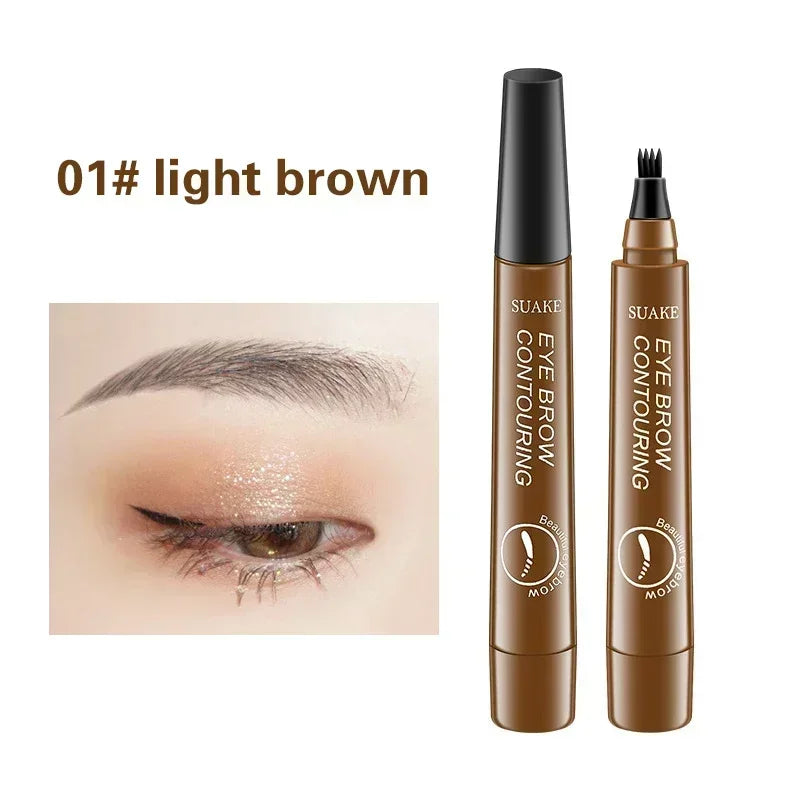 KIMLUD, 4 Point Eyebrow Pencil Maquillajes Para Mujer Waterproof Liquid Eyebrow Pen Makeup Long Lasting Cosmetic Microblade Brow Pencil, 01, KIMLUD Womens Clothes