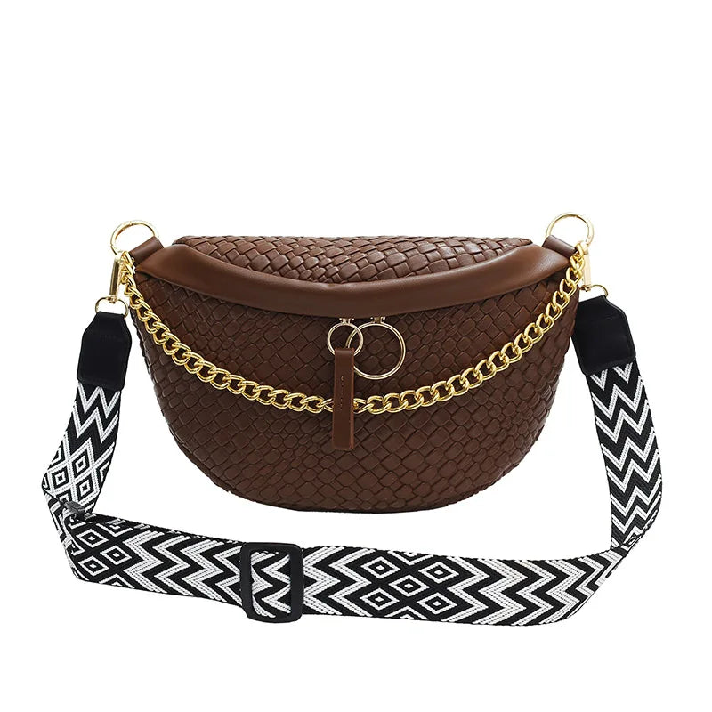 Woven pattern Waist Bag Ladies Fanny Pack High Quality Chest Bag Fashion Shoulder Bag Female Belt Purses Designer Crossbody Bags