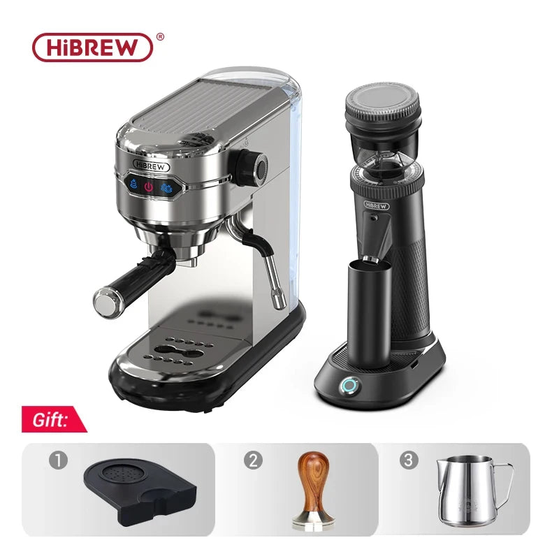 KIMLUD, HiBREW Coffee Maker Cafetera 20 Bar Inox Semi Automatic Super Slim ESE POD& Powder Espresso Cappuccino Machine Hot Water H11, H11G5 Jug Mat Tamper / United Arab Emirates / UK, KIMLUD APPAREL - Womens Clothes