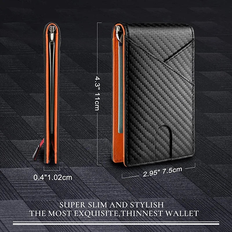 KIMLUD, Carbon Fiber Rfid Men Wallets Money Bag Slim Thin Card Man Wallet Luxury Male Small Short Purse Bi-fold Vallet Billfold, KIMLUD Womens Clothes