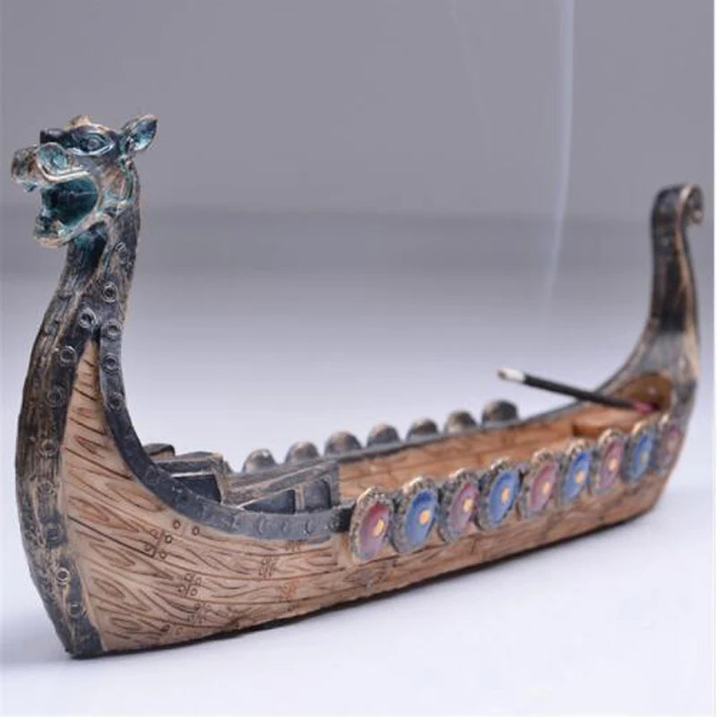 Dragon Boat Incense Stick Holder Burner Hand Carved Censer Ornaments Retro Incense Burners Traditional Design Home Decoration