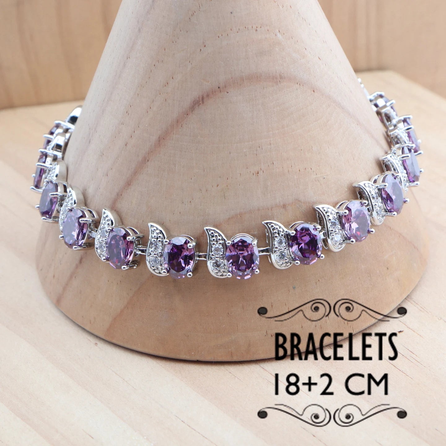 925 Silver Jewelry Sets Wedding Purple Zircon Earrings Bracelets For Women Rings Pendant Necklace Set