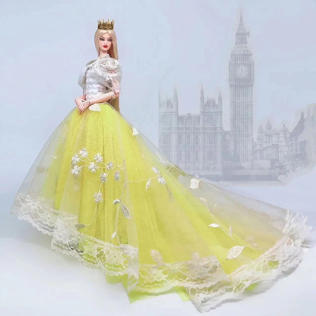 KIMLUD, case for barbie doll clothes Princess dress trailing wedding bride marriage dress for barbie accessories toys house ornaments, see chart8, KIMLUD APPAREL - Womens Clothes