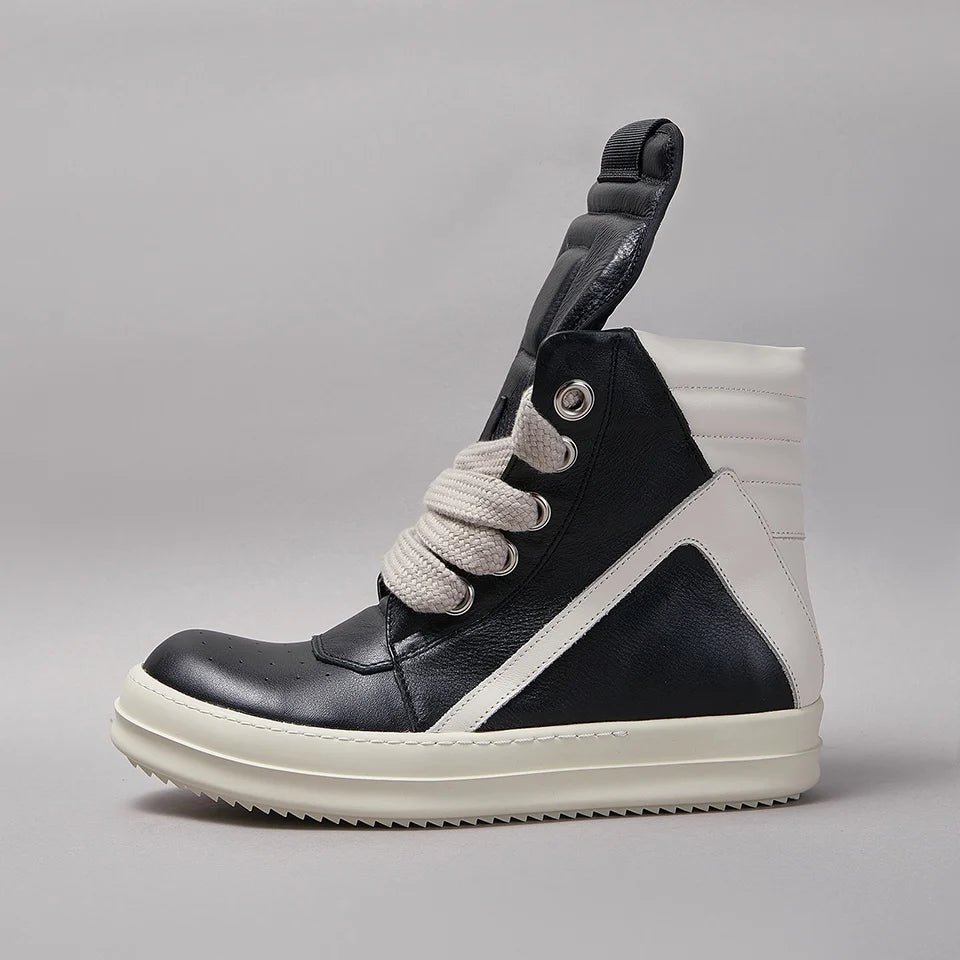 Classic Design Retro Style Owens Men Women Boot Black Leather Thick Shoelaces High Top Quality Ankle Casual Shoe