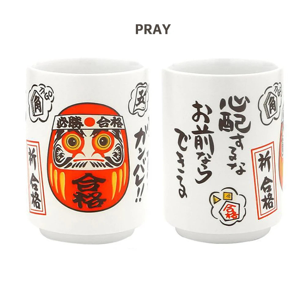 Japanese Impression Ceramic Mugs 300ml Tea Wine Sushi Sake Cup Funny Family Restaurant Decoration Travel Gift for Friends - KIMLUD