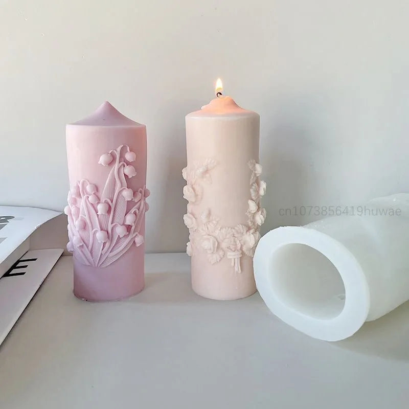 Rose Flower Bouquet Scented Candle Silicone Mold DIY Handmade Handicrafts Candle Making Plaster Soap Mould Home Decoration Tools