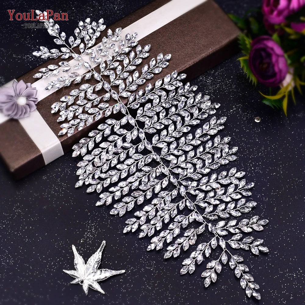 KIMLUD, YouLaPan HP435 Wedding Tiara Crystal Bridal Headband Women Hair Crown Bridal Hair Accessories Bride Headpieces for Party Banquet, HP238-S, KIMLUD APPAREL - Womens Clothes