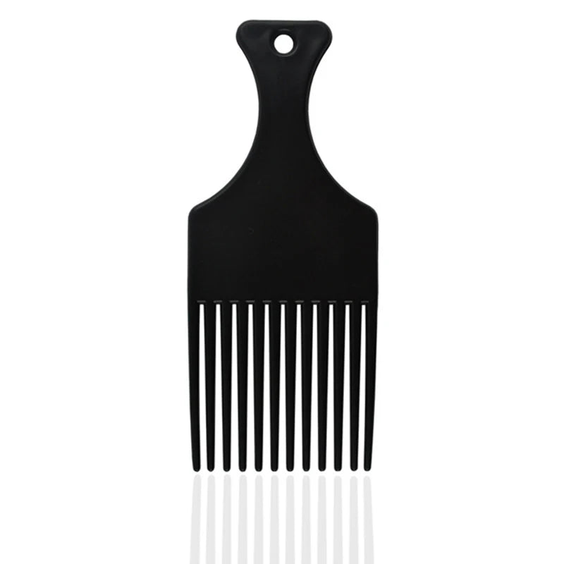 KIMLUD, Wide Teeth Brush Pick Comb Fork Hairbrush Insert Hair Pick Comb Plastic Combs For Curly Afro Hair Styling Tools For Women Men, black, KIMLUD APPAREL - Womens Clothes