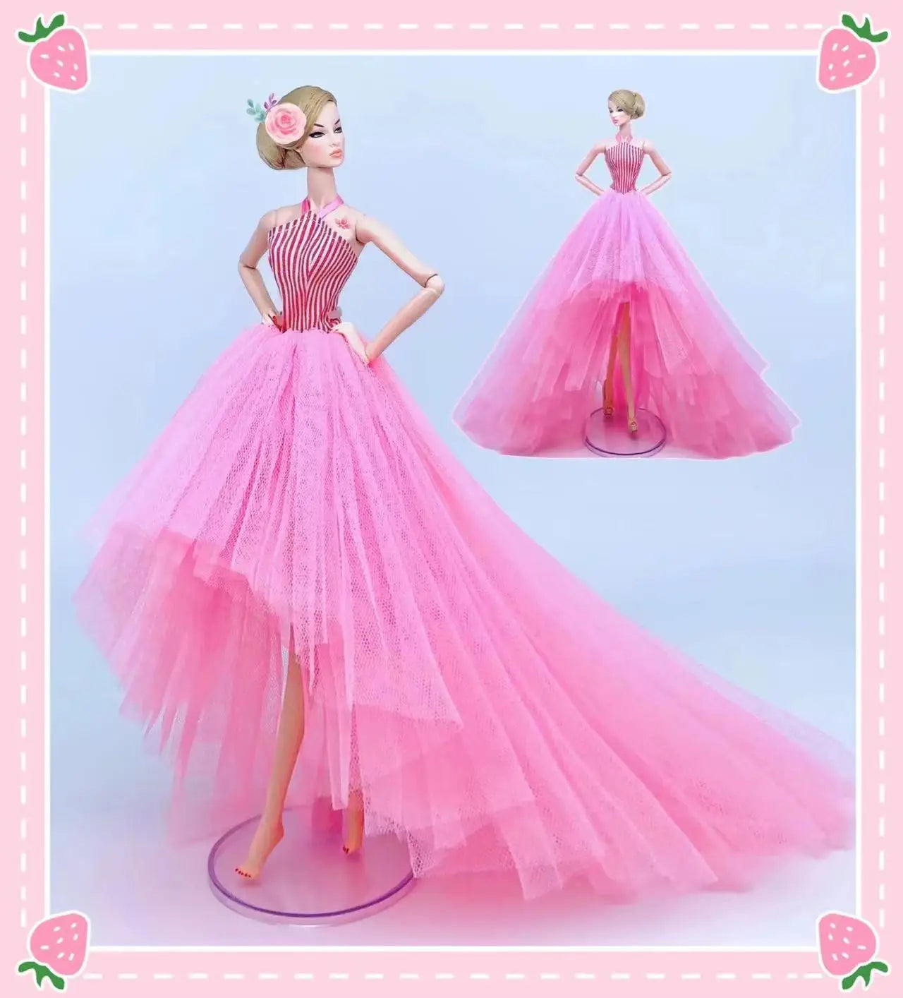 KIMLUD, hot Wedding Dress for Barbie Doll Princess Evening Party Clothes Wears Long Dress Outfit Set for barbie clothes, see chart5, KIMLUD APPAREL - Womens Clothes