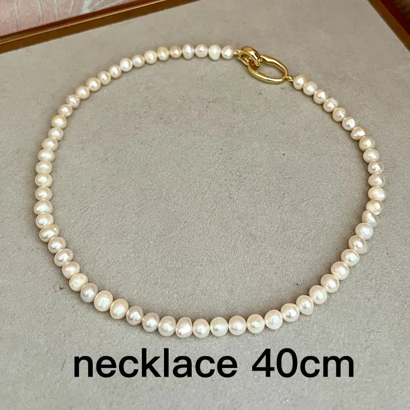 Multiple Elegant Natural Freshwater Pearl Necklaces For Women 40cm Length