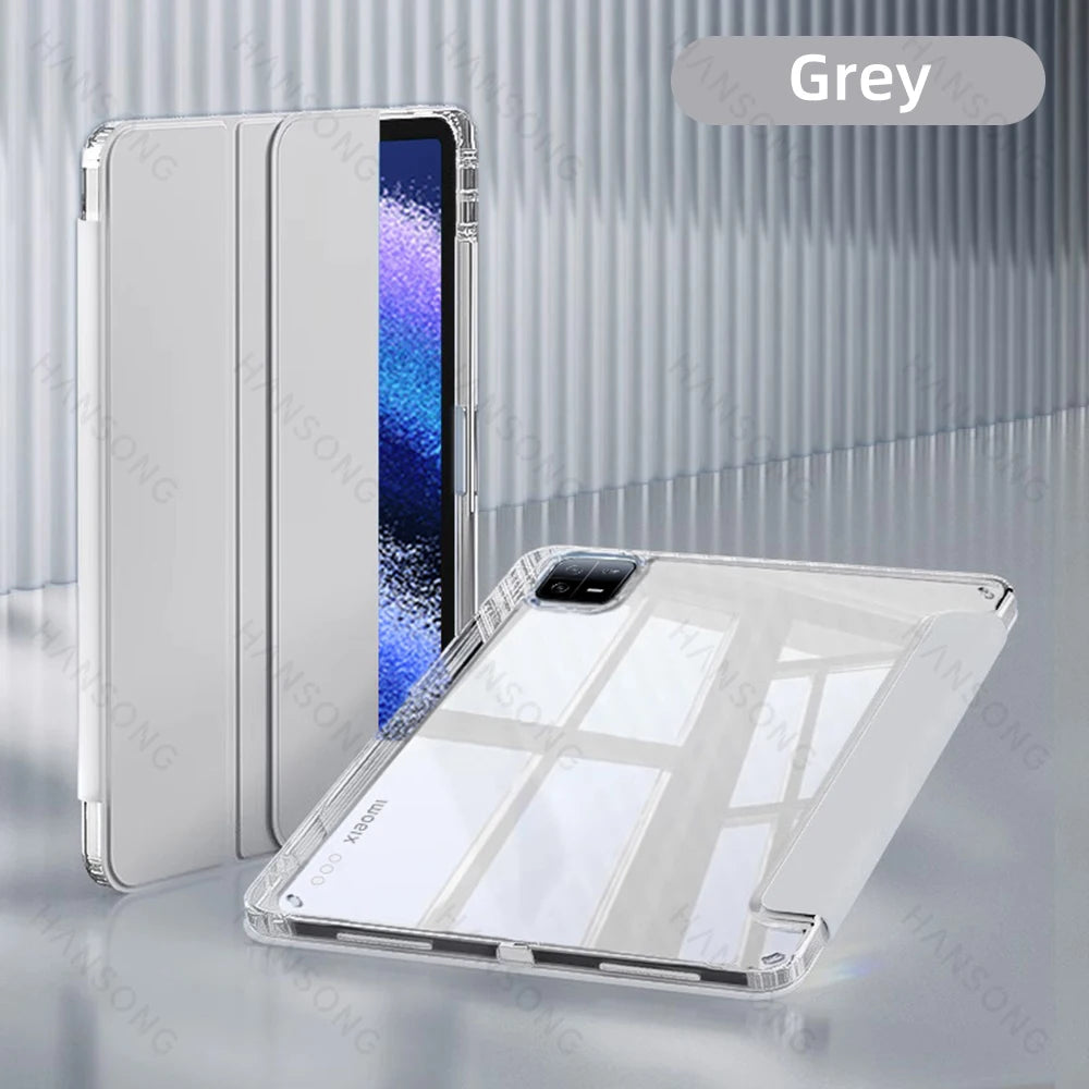 For Mi Pad Case for Xiaomi Mi Pad 5 & 5 Pro 11 inch HD Transparent Case for Mi Pad 6 & 6 Pro 11 inch with Awake / Sleep Cover - KIMLUD