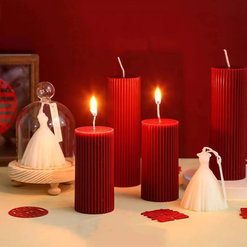 Creative wedding scented candles home decorative centerpiece long red candles new year home decor candle shooting props