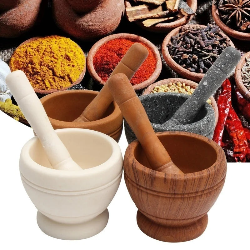 Resin Setmortar and Pestle Garlic Herb Spice Mixing Grinding Crusher Bowl Restaurant Kitchen Tools