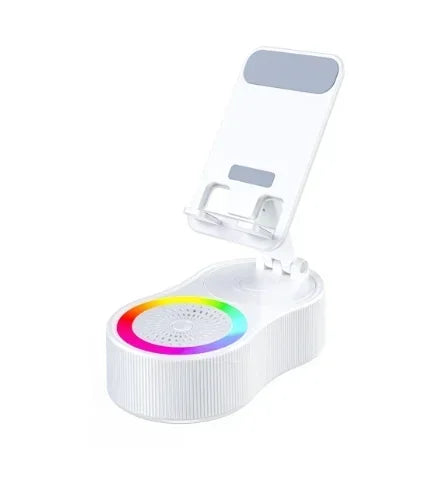 360°rotatable Adjustable FoldingLift-non-slip Phone Holder Wireless Speaker with Colorful Ambient Light 5.3 HDSurround Subwoofer