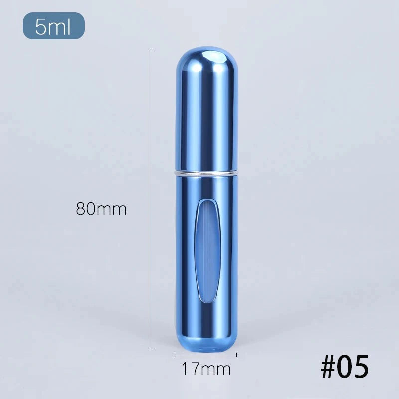 5ml Multi Color Aluminum Mini Perfume Bottle with Spray Pump Portable Empty Refillable Atomizer Bottle for Travel Essential - KIMLUD