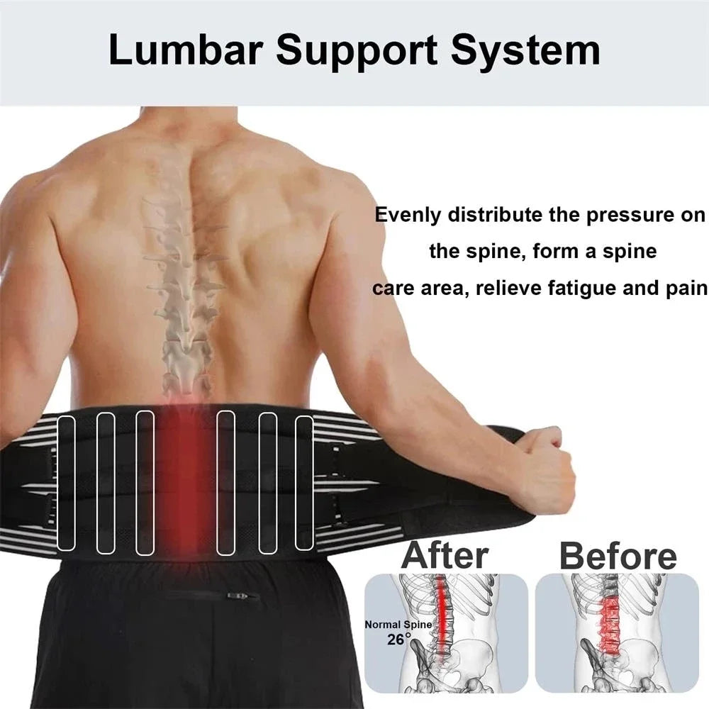 KIMLUD, Adjustable Back Lumbar Support Belt Double Pull Medical Waist Orthopedic Brace Spine Relaxed Decompression Anti-skid Breathable, KIMLUD Womens Clothes