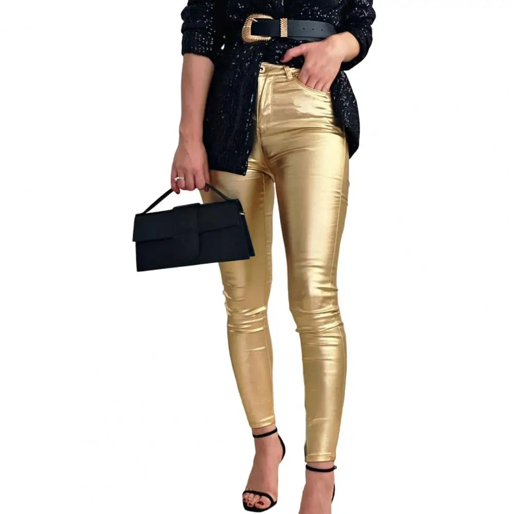 Women Leggings Ankle-Length Tight Stretchy Faux Leather Lady Trousers Leggings Pants Women Clothing