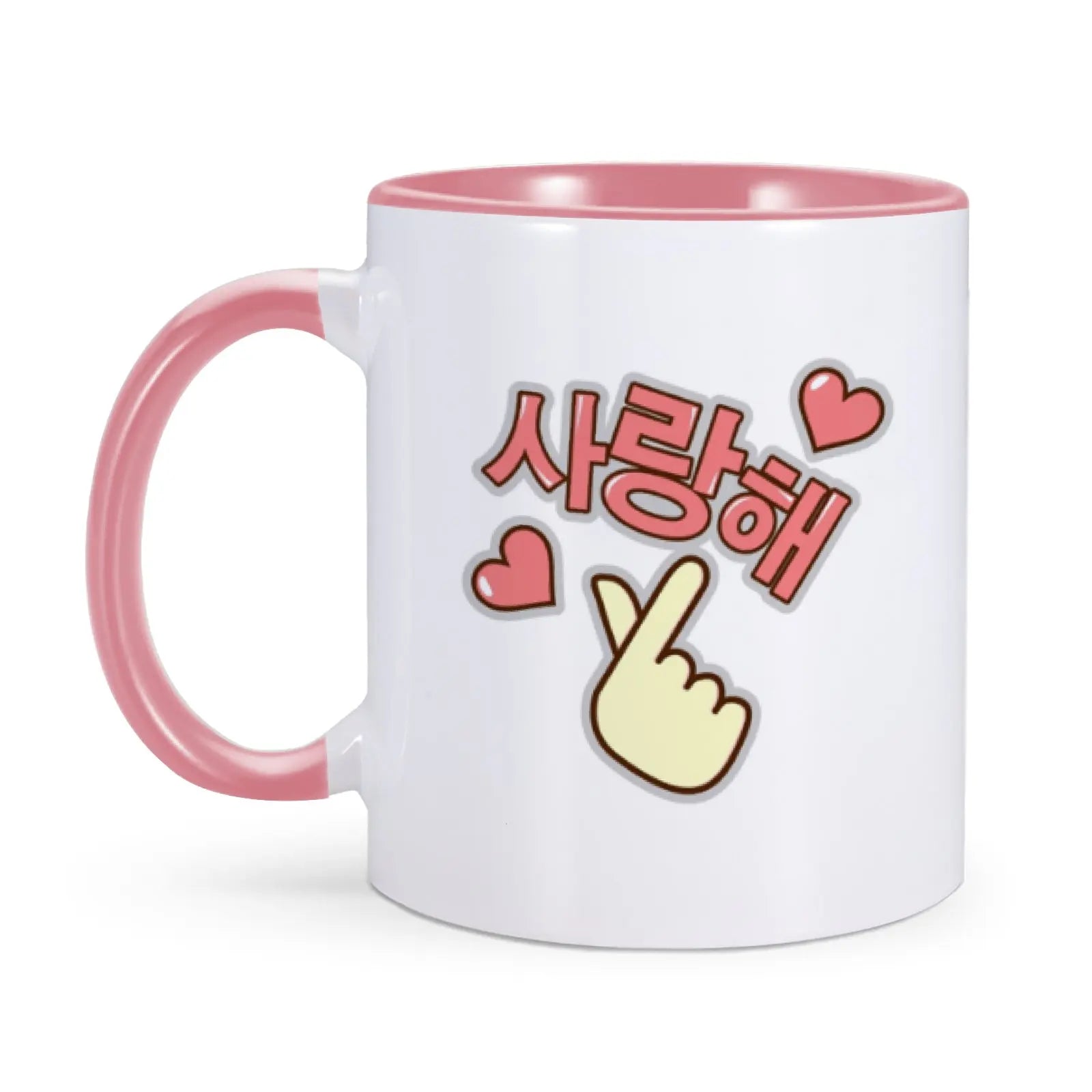 Korean I Love You Mug Funny Coffee Mugs for K-Drama Addict Him Her 11oz Ceramics Cup Valentines Day Gifts Ideas Home Milk Cups