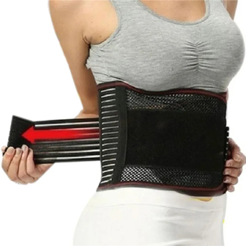 Adjustable Waist Trainer Belt Unisex Lower Back Brace Spine Support Waist Belt Orthopedic Breathable Lumbar Corset High Quality - KIMLUD