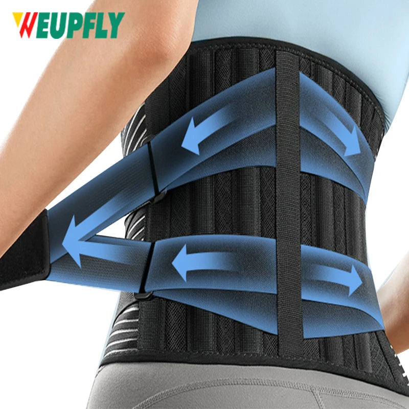 KIMLUD, Back Braces for Lower Back Pain Relief with 6 Stays, Breathable Back Support Belt for Men/Women for work lumbar support belt, KIMLUD Womens Clothes