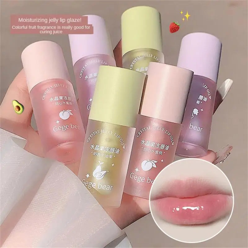 Fruity Crystal Jelly Lip Oil Lipstick Clear Lip Plumper Serum Tint Lips Care Makeup Korea Cosmetics Lip Honey Waterproof Mirror