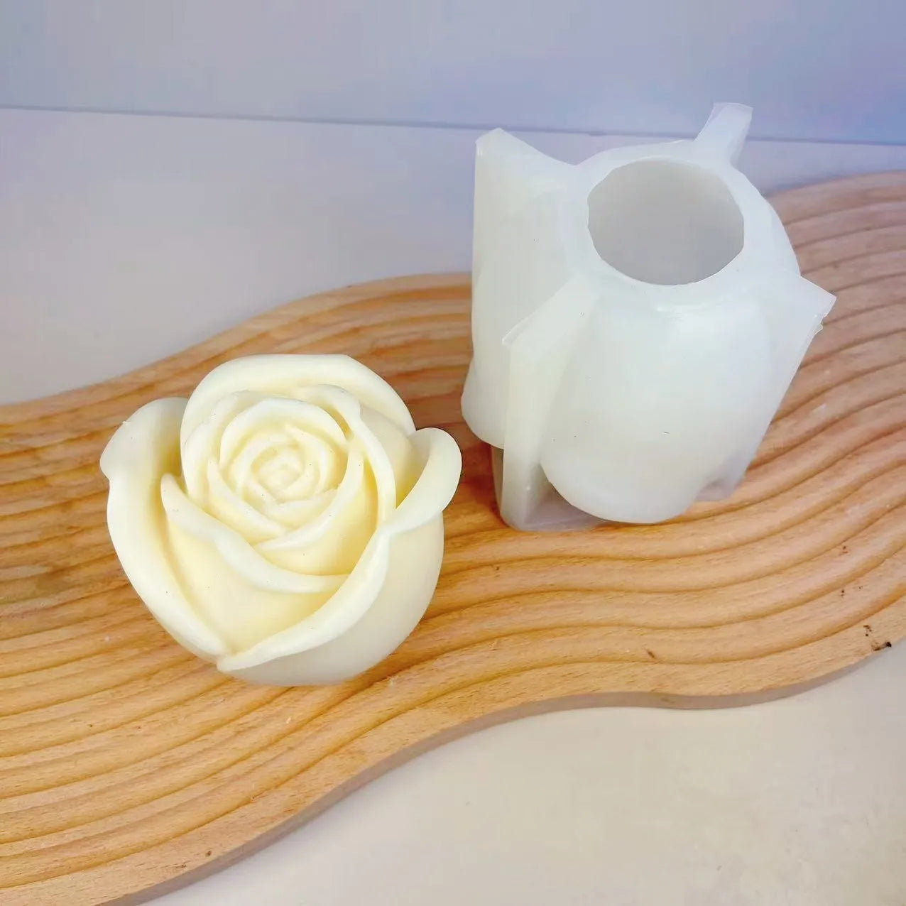 KIMLUD, 3D Large rose candle silicone mold Valentine's Day rose cake chocolate silicone mold home decoration resin plaster mold, KIMLUD Womens Clothes