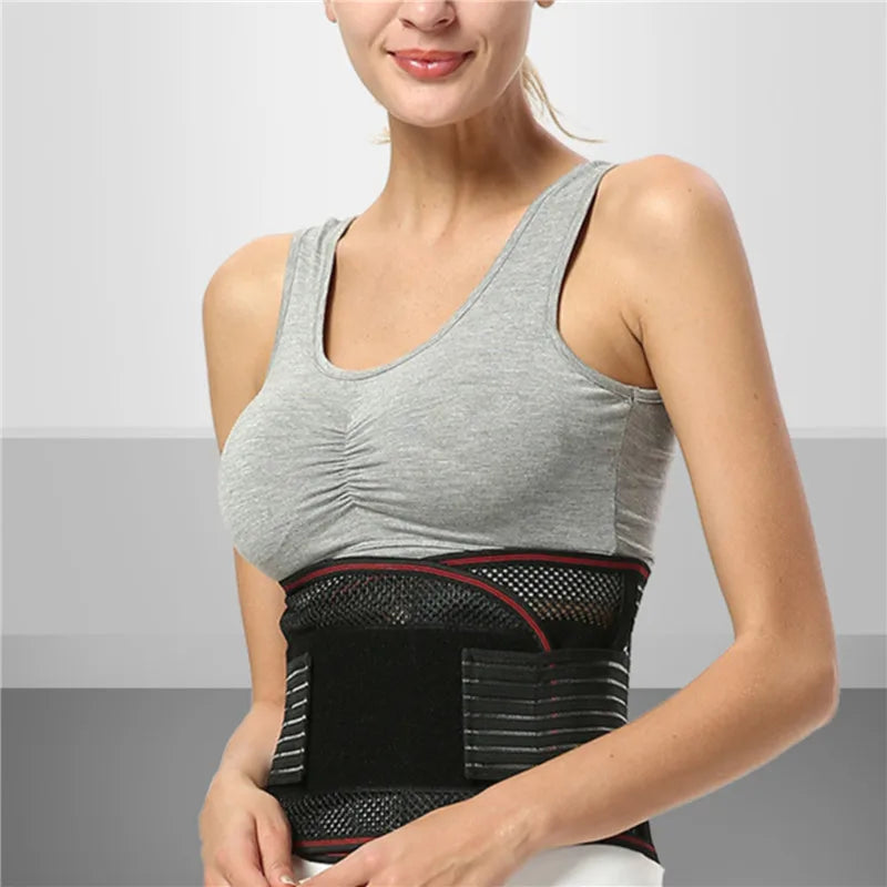 Adjustable Waist Trainer Belt Unisex Lower Back Brace Spine Support Waist Belt Orthopedic Breathable Lumbar Corset High Quality - KIMLUD