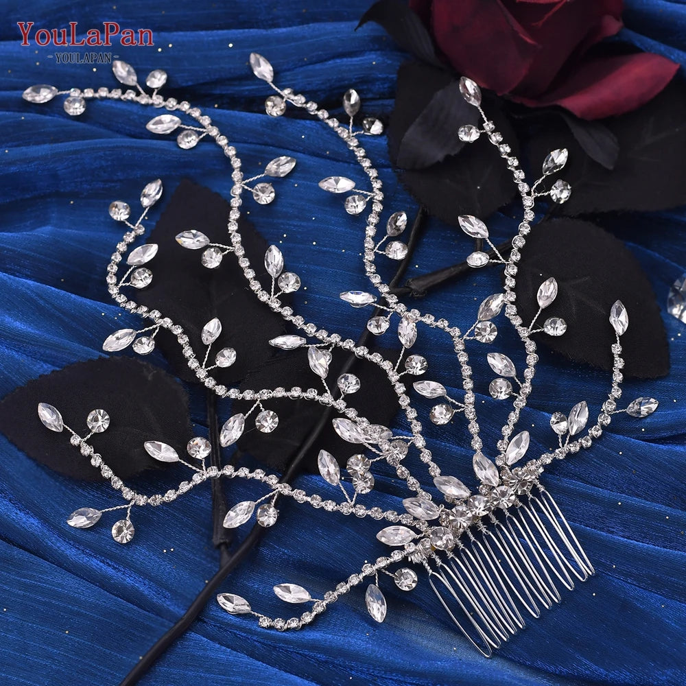 YouLaPan Bling Rhinestone Headband  Wedding Bridesmaid Headwear Women Fashion Hair Accessories Handmade Bride Tiara HP438