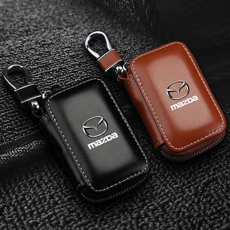 Leather Key Wallet Car Key Bag Multi Function Key Case For Mazda CX5 6 3 CX7 323 Axela Atenza Demio CX30 MX Car Accessories