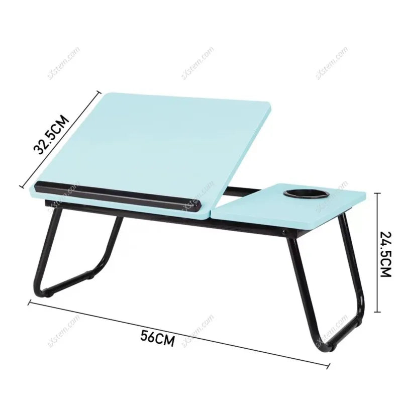 Folding Laptop Desk On The Bed 5 gear Lifting Adjustable Laptop Table with Cup Holder Simple Computer Desk For Working Reading