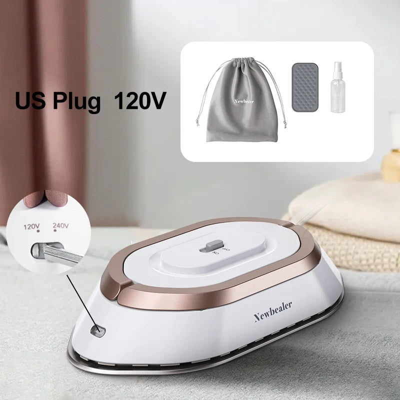 KIMLUD, Handheld Mini Electric Dry Iron 120V/220V Dual-voltage 30S Heat Non-steam Garment Irons for Clothes Portable Lightweight Travel, US Plug 100-127V, KIMLUD APPAREL - Womens Clothes
