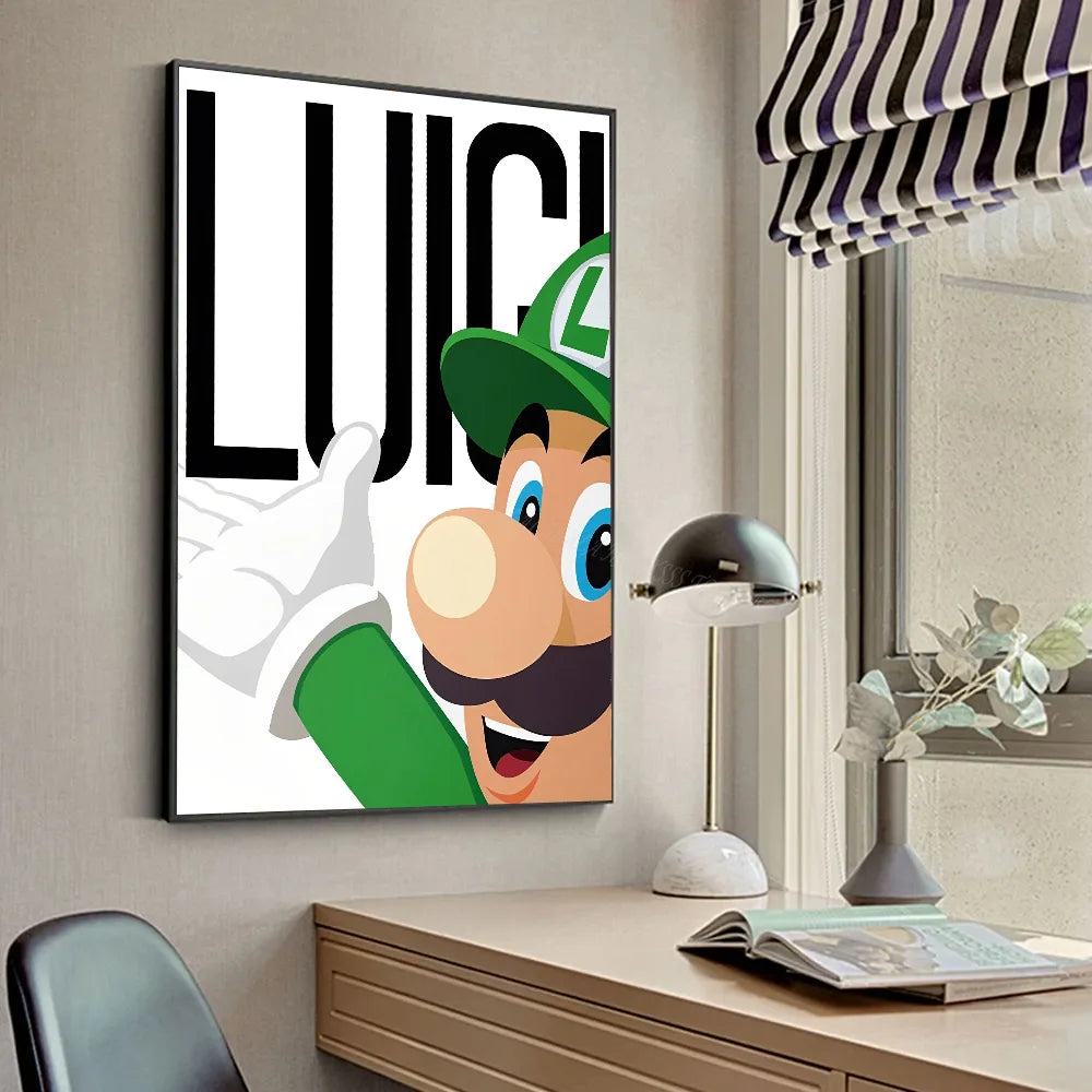 1pc Anime Game Plumber Uncle Mushroom M-Marios Poster Stickers Art Wall Murals Decor Game