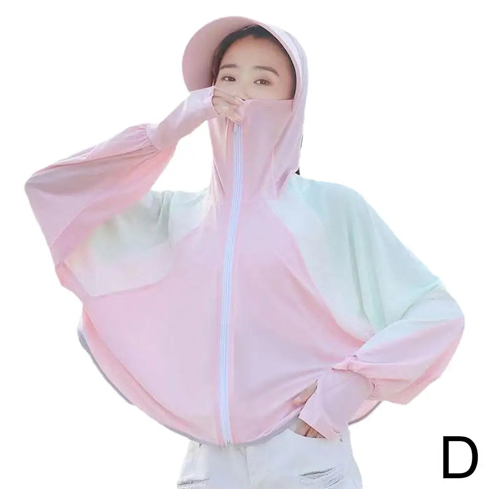 2023 Women Sunscreen Hat Ice Silk Clothing Summer Big Coat Protection Hat Shirt Clothing Edge Short UV With Sun Size Outdoo M4R4