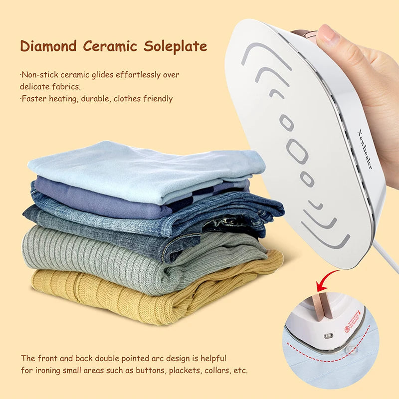 KIMLUD, Handheld Mini Electric Dry Iron 120V/220V Dual-voltage 30S Heat Non-steam Garment Irons for Clothes Portable Lightweight Travel, KIMLUD Womens Clothes